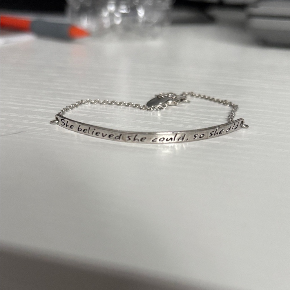 Inspirational Silver Bracelet